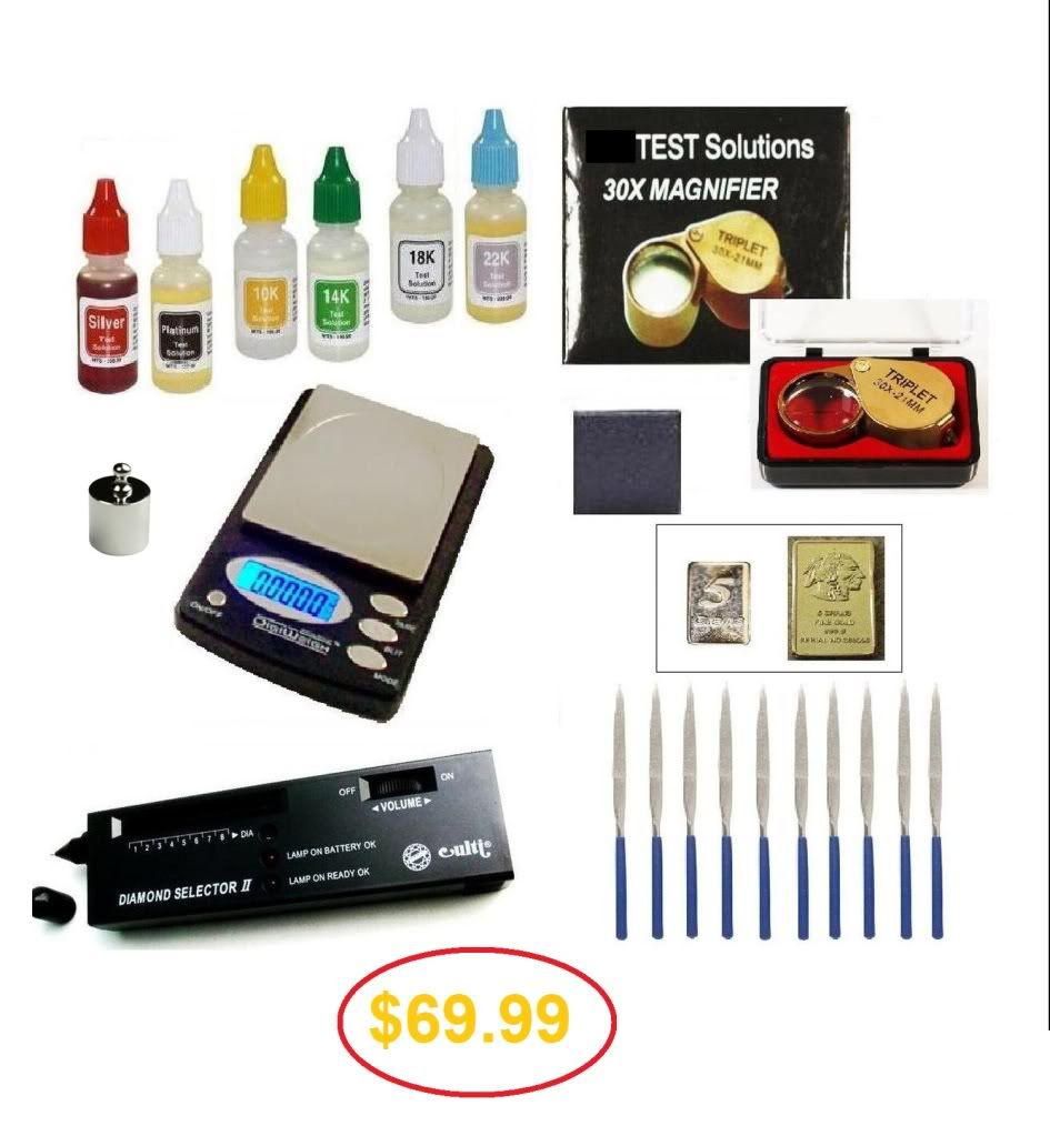 6 Gold Silver Testing Acid Jewelry Test Kit and Tester Stone Detect Check Metals eBay