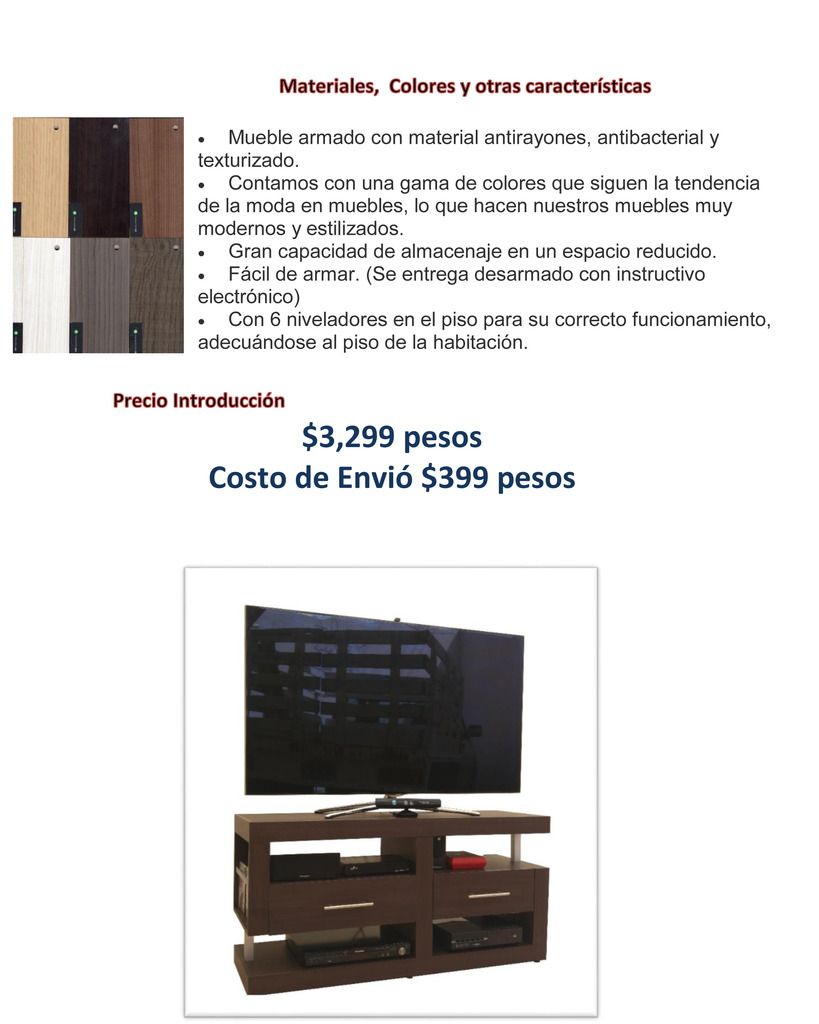 Mueble Para Tv, Minimalista, Elegante Y Con Mucho Espacio - $ 3,299.00