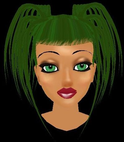 dc product  402155, dc f dark green risky hairstyle