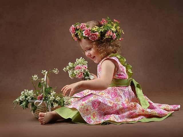 girl with flowers photo: Little Girl and Flowers sweetange.jpeg