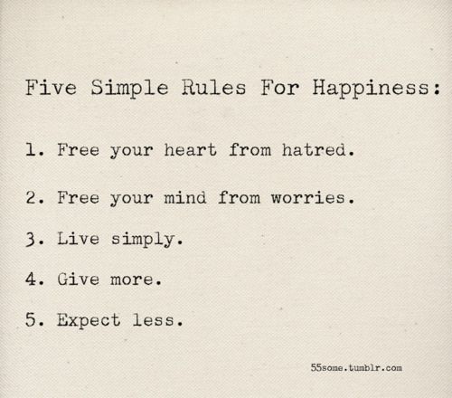 Five Simple Rules For Happiness