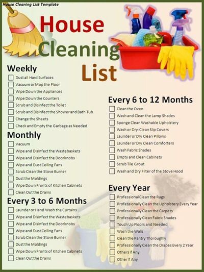 Check your House Cleaning To-Do List